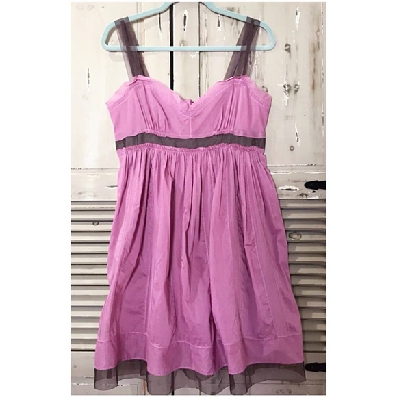 LOFT Sz 8 Mauve / Brown I Raw Edge Tissue Dress - Picture 1 of 6